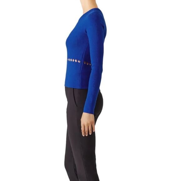 Bailey 44 Cobalt Blue Queen of Scots Cutout Sweater Size L - Picture 3 of 8